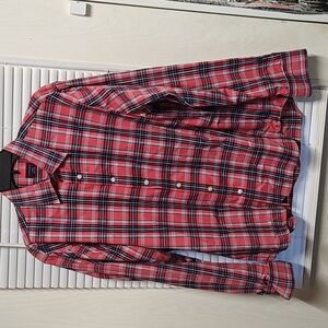UNITit Long Sleeve Casual Button Down Plaid Shirt